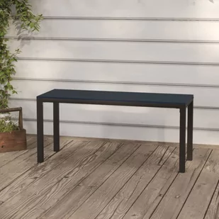 vidaXL Ławka ogrodowa, 110 cm, stal i WPC, czarna - Ławki ogrodowe - miniaturka - grafika 1