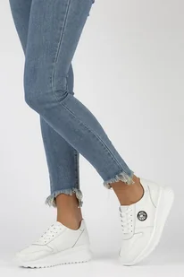 Skórzane sneakersy Filippo DP3547/23 WH - Sneakersy damskie - miniaturka - grafika 6