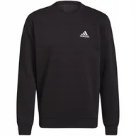 Bluzy męskie - Bluza męska adidas Essentials Fleece Sweatshirt czarna GV5295 S - miniaturka - grafika 1