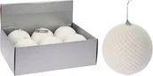 Bombki - Bombka Świąteczna Z Brokatem 120mm Biała Lumarko! - miniaturka - grafika 1