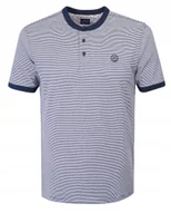 Koszulki męskie - T-SHIRT Męski Koszulka w Serek w PASKI Bawełniana HEMP 3XL Pako Jeans - miniaturka - grafika 1