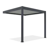 Kratki i pergole - Automatyczna pergola przyścienna z oświetleniem LED 3x3 ELEGANCE WALL AUTOMATIC, Anthracite/Light Grey - Gutroof - miniaturka - grafika 1
