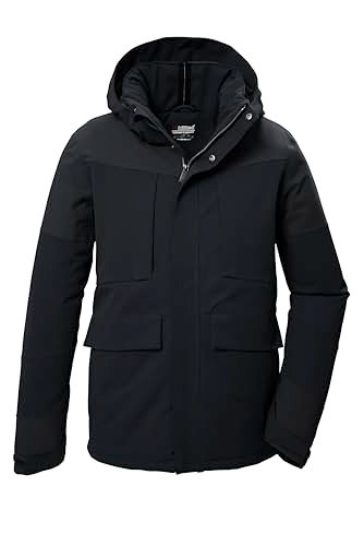 killtec Męska kurtka funkcyjna/kurtka outdoorowa z odpinanym kapturem KOW 81 MN JCKT, czarna, S, 41846-000