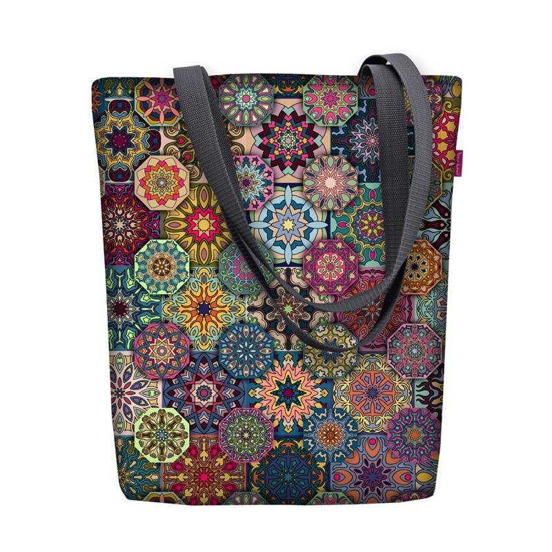 Torebka płócienna Sunny, nadruk Valencia – shopperka damska, wodoodporna, zamek, mieści A4, udźwig do 10 kg, polska produkcja, ARCO Design