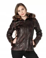 Kurtki damskie - Ciepła Kurtka Damska Ocieplana Futerkiem 617-1 r M - miniaturka - grafika 1