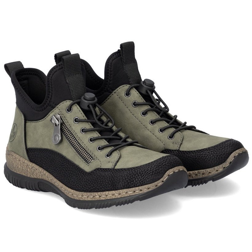 Sneakersy damskie Rieker N32G3-54 GREEN COMBINATION 36