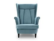Fotele - Fotel welurowy, styl skandynawski, Valia, 79x100x100 cm, błękitny - miniaturka - grafika 1