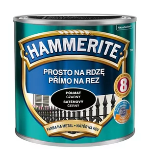Hammerite Farba do metalu Prosto Na Rdzę półmat czarny 0 25 l - Farby do metalu - miniaturka - grafika 1