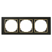Wyłączniki światła i elektryczne - Ramka potrójna Czarny złoty VESTRA ELEKTRO-PLAST - miniaturka - grafika 1