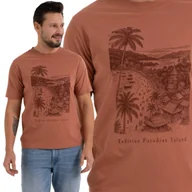 Koszulki męskie - T-SHIRT MĘSKI BAWEŁNIANY Z NADRUKIEM KLASYCZNY WYGODNY MORAJ 3XL RED - miniaturka - grafika 1