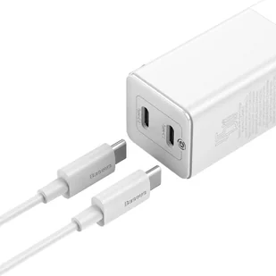 Baseus GaN szybka ładowarka sieciowa PPS 45 W (20 V / 3 A) 2x USB Typ C Quick Charge 3.0 Power Delivery SCP FCP AFC (azotek galu) biały (CCGAN-M02) - Ładowarki do telefonów - miniaturka - grafika 7