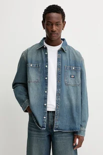 Dickies koszula jeansowa męska kolor granatowy regular z kołnierzykiem klasycznym DK0A87PX - Koszule męskie - miniaturka - grafika 1