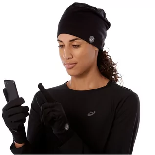 Rękawiczki - Asics Running Pack 3013A035-001, zestaw unisex czapka+rękawiczki czarne - grafika 1