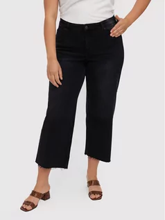 Spodnie damskie - Vero Moda Curve Jeansy Alisia 10264255 Czarny Wide Leg - grafika 1