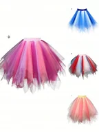 Spódnice - Shein Dziewczęca Zielona Spódniczka Tiulowa Mini 104-110 Łuf - miniaturka - grafika 1