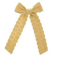 Ozdoby do włosów - Spinka do Włosów Żółta Długa Wsuwka z Kokardą Bawełniana Lekka i Wygodna - miniaturka - grafika 1