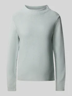 Sweter o kroju slim fit z dzianiny z wysokiej jakości bawełny z drobnym ściegiem lewym - Swetry damskie - miniaturka - grafika 1