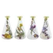 Świeczniki - Świecznik szklany suszone kwiaty 20 x 10,3 cm - miniaturka - grafika 1