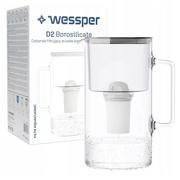 Wessper AquaClassic Crystalline 2,5L Czarny szklany dzbanek filtrujący