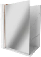 Ścianki i drzwi prysznicowe - Mexen Kioto L ścianka prysznicowa Walk-in 80 x 200 cm, lustro, różowe złoto - 800-080-103-60-50 - miniaturka - grafika 1
