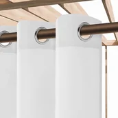 Zasłony - Biała Zasłona Tarasowa Wodoodporna Na Przelotkach 140x250 GAIA - miniaturka - grafika 1