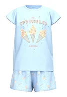 Piżamy dla dziewczynek - NAME IT Girl's NKFNIGHTSET Cap Icecream NOOS piżama Nantucket Breeze, 110/116, nantucket breeze, 110/116 cm - miniaturka - grafika 1