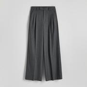 Spodnie damskie - Reserved - Szerokie spodnie z metalizowaną nitką - Szary - miniaturka - grafika 1