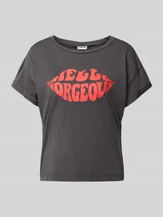 T-shirt z nadrukiem z logo model ‘BOHDI’ - Koszulki i topy damskie - miniaturka - grafika 1