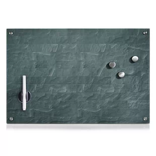 Szklana tablica magnetyczna STONEWALL + 3 magnesy 60x40 cm ZELLER B00L7WTBVY - Tablice i flipcharty - miniaturka - grafika 1