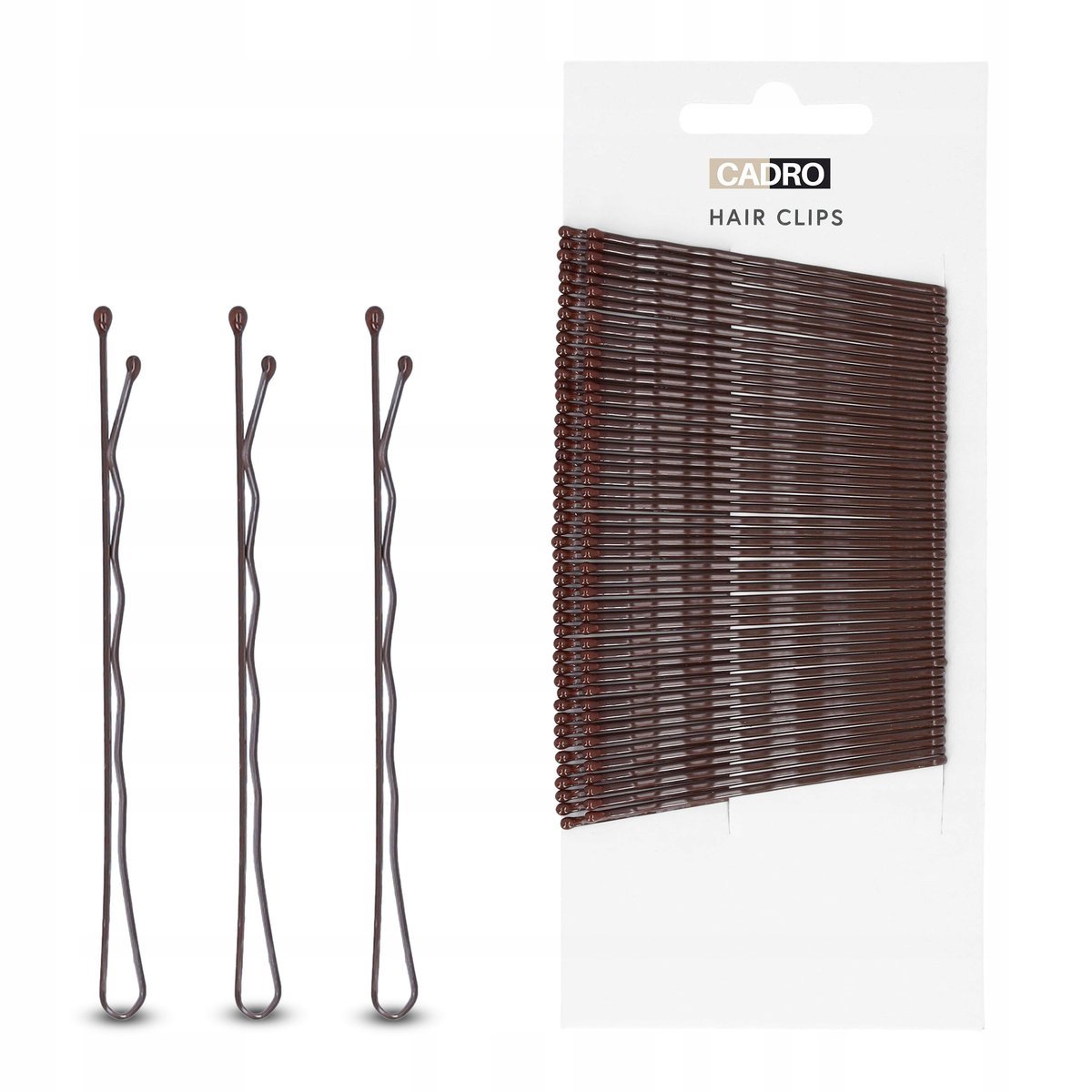 Wsuwki do włosów brązowe komplet 50 sztuk 6 cm klasyczne bez niklu
