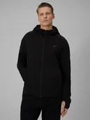 Bluzy męskie - 4F Bluza dresowa regular z kapturem męska - czarna XXL - miniaturka - grafika 1