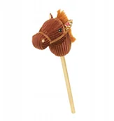Zabawki na biegunach - Hobby Horse miękka głowa konia koń na kiju rży 72 cm dźwięki galopu plusz - miniaturka - grafika 1
