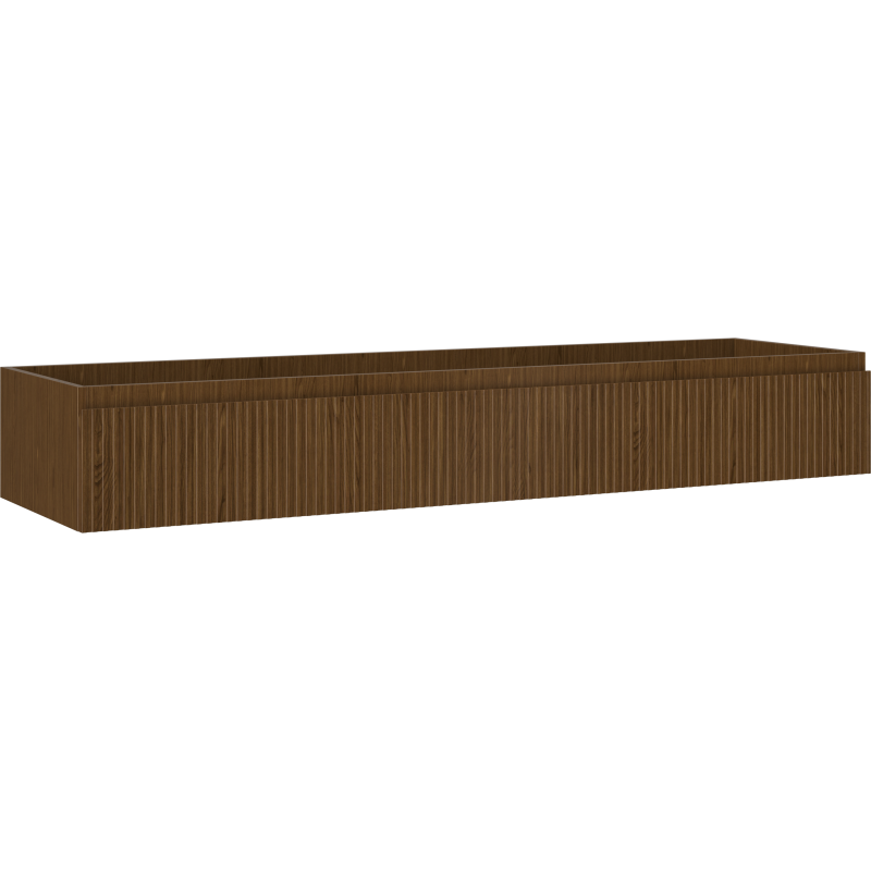 Mexen Rivel szafka łazienkowa podumywalkowa 160 cm, 1 szuflada, ryflowana , orzech - 91A20-16023-1-BF86