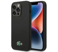 Etui i futerały do telefonów - Lacoste Silicone MagSafe do iPhone 15 Pro Max Czarny - miniaturka - grafika 1
