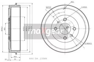 MAXGEAR Bęben hamulcowy 19-1064 - Bębny hamulcowe - miniaturka - grafika 1
