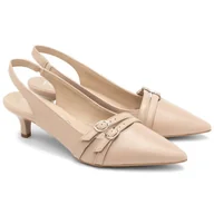 Czółenka - Czółenka damskie z odkrytą piętą Ryłko B4ET6_T_ _6NLF BEIGE 36 - miniaturka - grafika 1