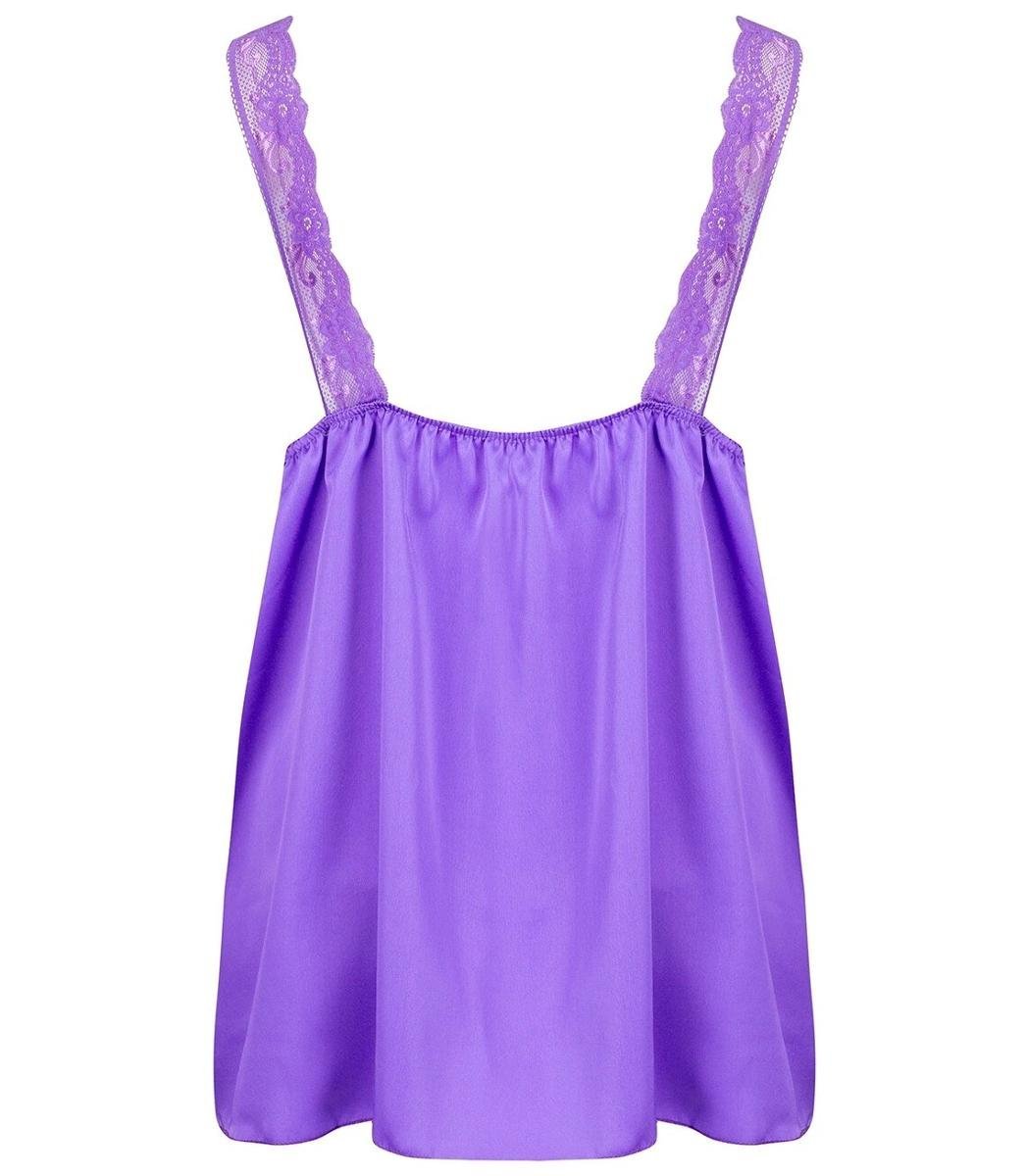 Satynowy długi top sexi koronka ramiączka-XL/2XL