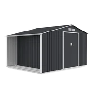 Altany ogrodowe - Domek narzędziowy MADISON 342x255cm Cold Grey, z drewutnią, wentylacją i przesuwanymi drzwiami, idealny schowek na narzędzia i drewno Hardmaister - miniaturka - grafika 1