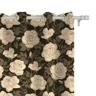 Zasłony - Zasłona AUTUMN wzór AT06 | jesienne róże 150 x 300 cm tkanina standard - miniaturka - grafika 1