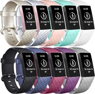 10x PASEK DO ZEGARKA FITBIT Charge 3/4 TPU WODOODPORNY MIX KOLORÓW L - Akcesoria do smartwatchy - miniaturka - grafika 1