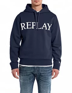 Replay Męska bluza z kapturem, Niebieski... 085, XS - Bluzy męskie - miniaturka - grafika 1