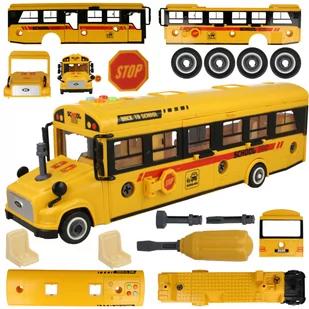Duży Autobus Auto Zestaw Do Skręcania Napęd Dźwięk U885 - Samochody i pojazdy dla dzieci - miniaturka - grafika 1