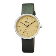 Paski - Q&Q Zegarek dla kobiet, mechanizm kwarcowy, wyświetlacz analogowy, zielony skórzany pasek - QC24J325, ZIELONY, pasek - miniaturka - grafika 1