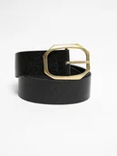 Paski - BIG STAR Skórzany pasek w kolorze czarnym - miniaturka - grafika 1