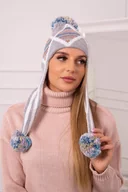 Czapki damskie - Czapka damska Kesi Eunika szaro-niebieska uniwersalna - miniaturka - grafika 1