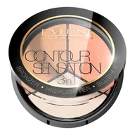 Podkłady do twarzy - Eveline Contour Sensation Puder 3w1 nr 2 Peache Beige - miniaturka - grafika 1