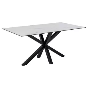 Actona Stół Obiadowy Ceramiczny Blat Miriam 160X90 Biały + Czarny - Stoły - miniaturka - grafika 1