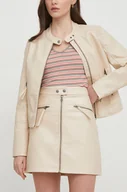 Spódnice - Pepe Jeans spódnica SAFIRE kolor beżowy mini rozkloszowana - miniaturka - grafika 1
