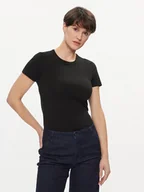 Koszulki i topy damskie - Pieces T-Shirt Irene 17082526 Czarny Slim Fit - miniaturka - grafika 1