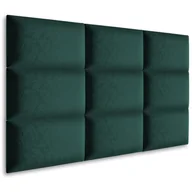 Meble modułowe i akcesoria - Muralo, Panel tapicerowany ścienny, Prostokąt, Butelkowa Zieleń welur, 50x30 cm - miniaturka - grafika 1
